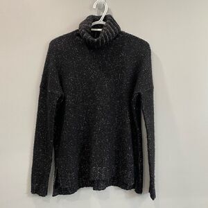 VINCE black  Speckled Turtleneck Sweater
